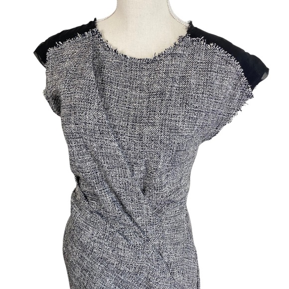 NWT Zara Studio Gray Tweed Midi Dress Size XS Avant Garde Editorial Blogger Fav - Picture 6 of 13